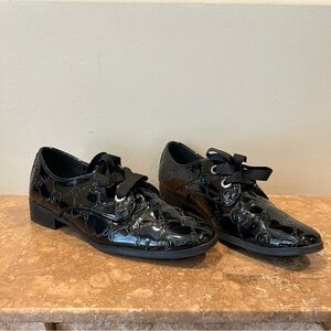 Aldo black patent leather square toe oxfords size 7.5
